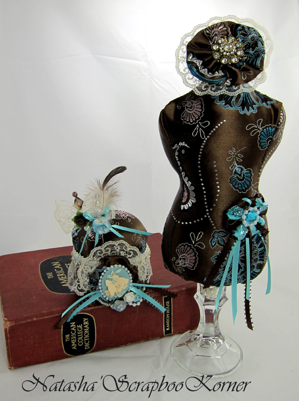 Natasha'ScrapbooKorner Dress Form & Pin Cushion with stick pins