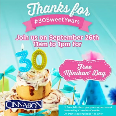 Cinnabon Free Minibon Day 30th Anniverary