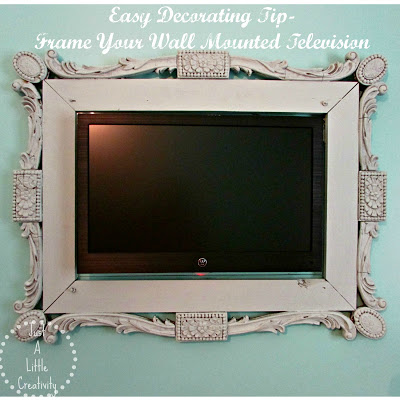 DIY frame for wall mounted television - Upcycling Home Decor Projects