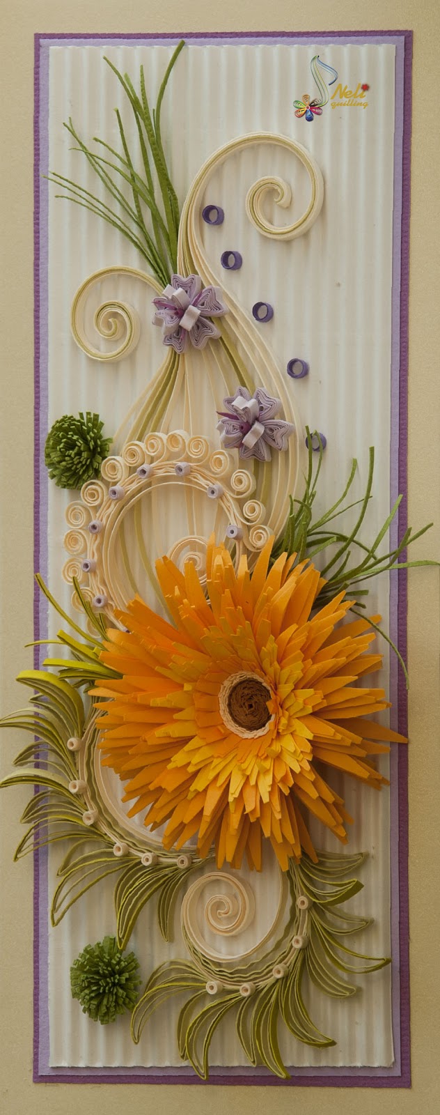 Neli Quilling Art Quilling card ( 9 cm 20 cm )