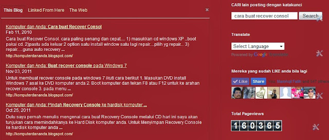 Lebih mudah cari posting lama dengan Search Box Lebih mudah cari posting lama dengan Search Box
