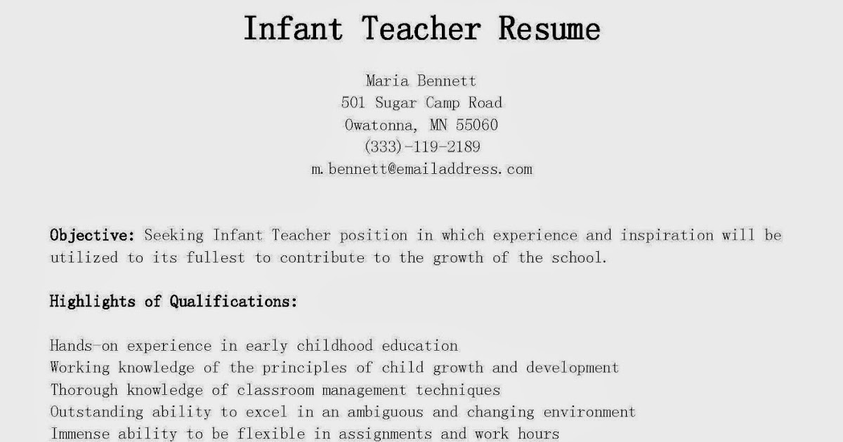 preschool assistant teacher resumes