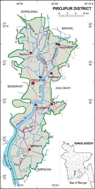 Map Of Pirojpur District Maps Of Bangladesh: Pirojpur District