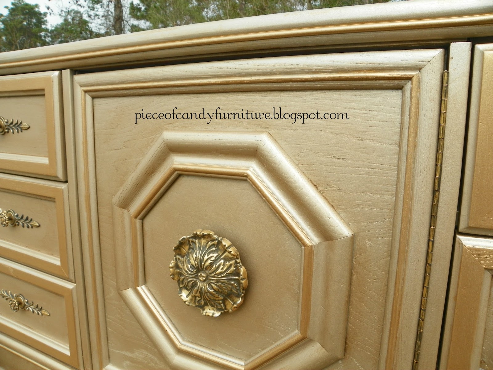 Piece Of Candy Furniture Mediterranean Dresser Painted in Metallic