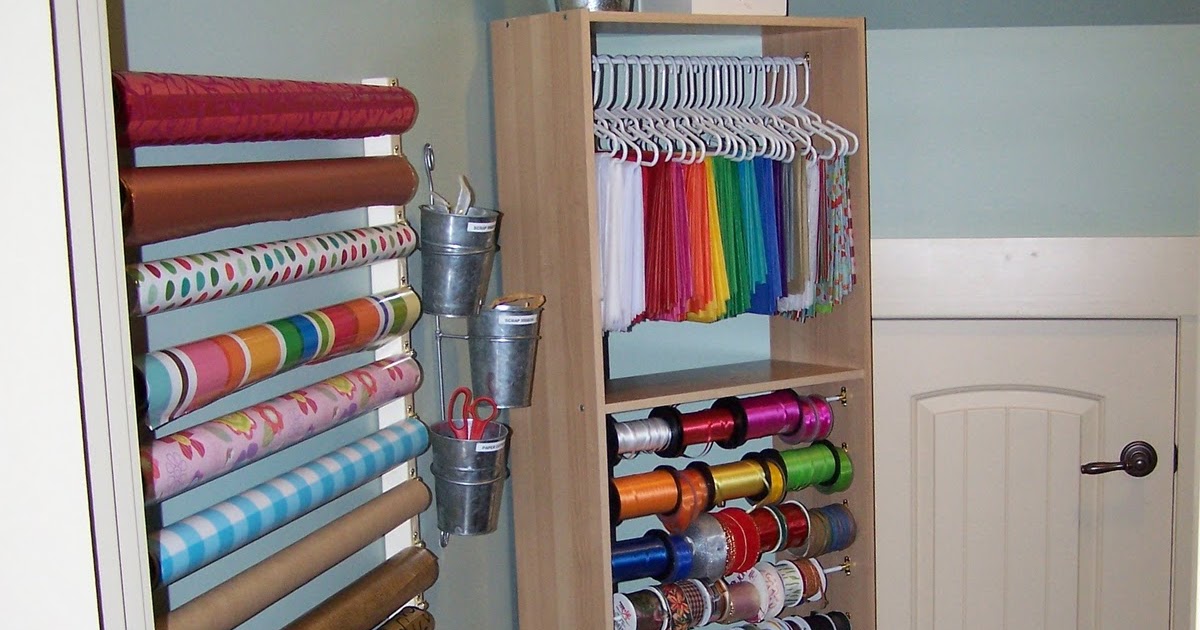 Delightful Order Craft Room Clients Home Gift Wrap Center