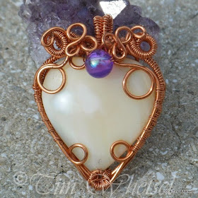 Heart Shaped Cabochon Wrapped in Copper Wire ©2014 Tim Whetsel