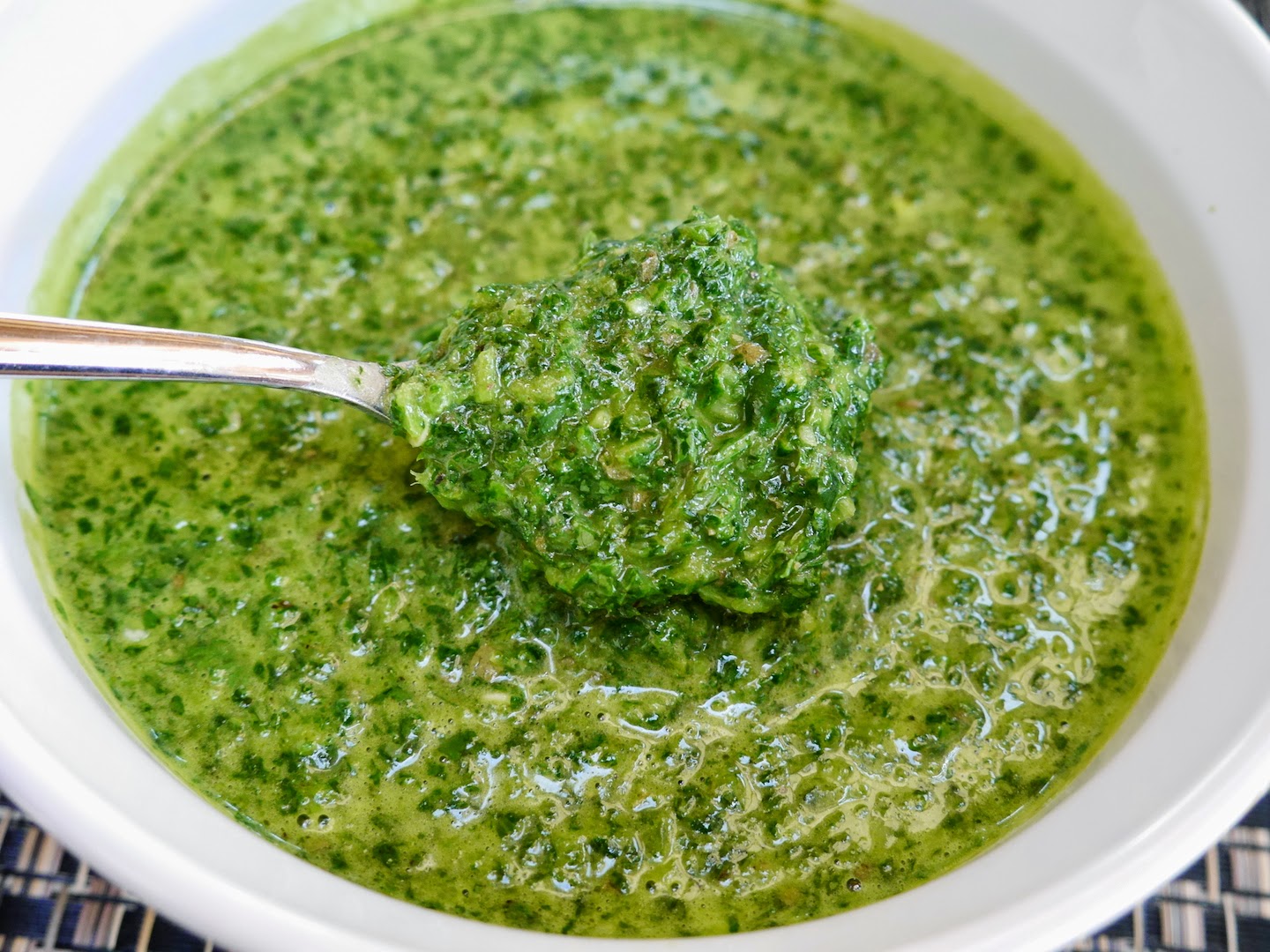 Foods For Long Life Chimichurri Sauce With Fresh Cilantro, Parsley