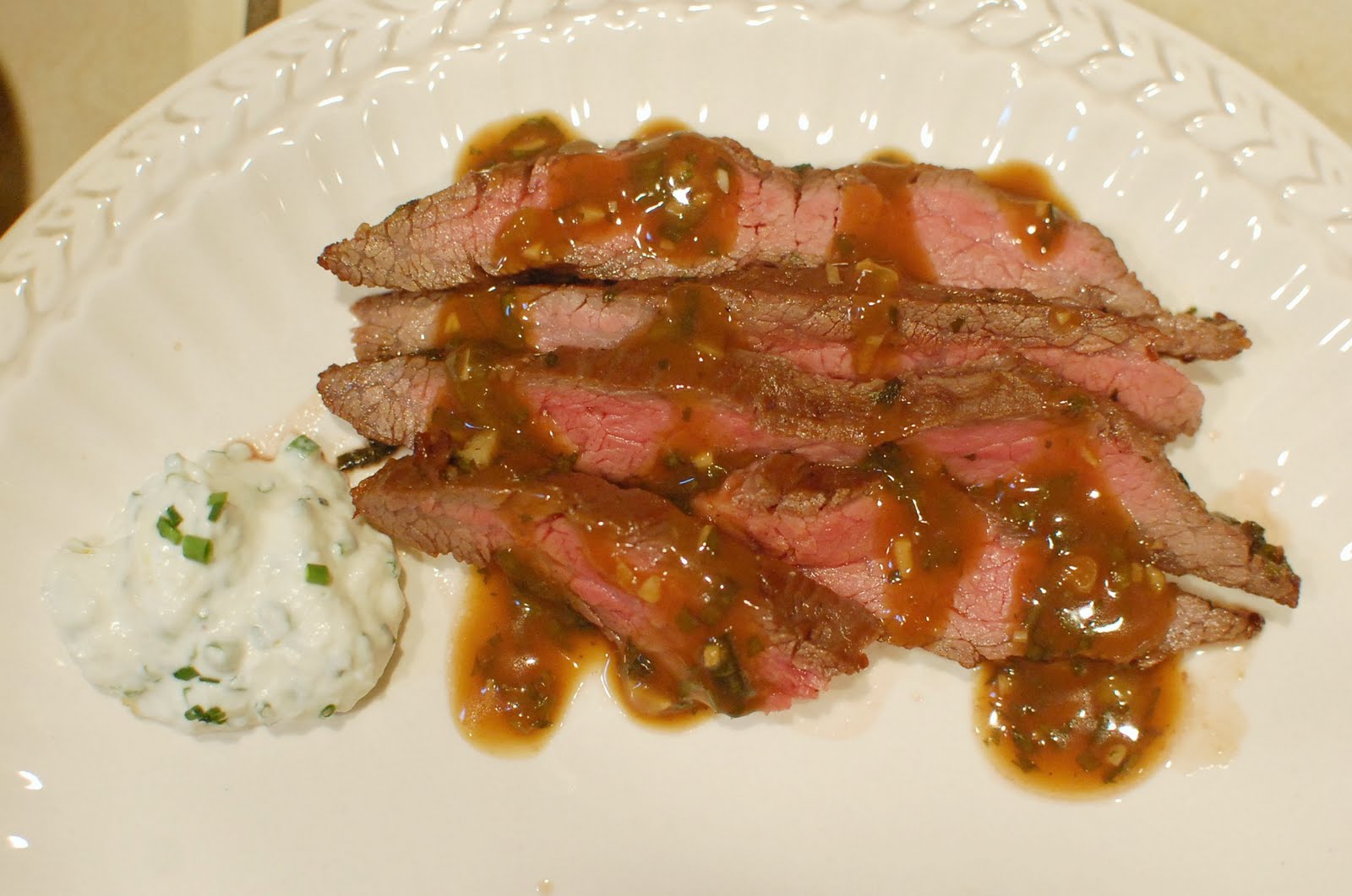 Reckless Abandon Broiled Skirt Steak with Horseradish Dipping Sauce