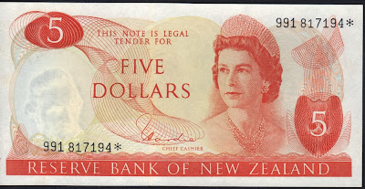 Nuova Zelanda 5 dollars 1977 P# 165d