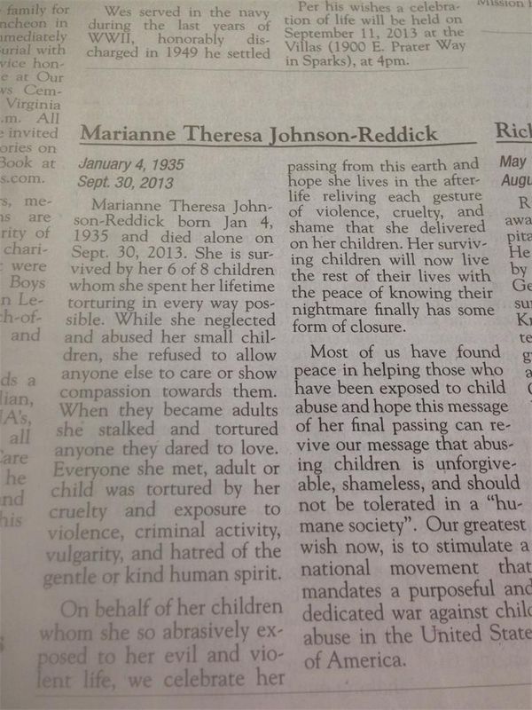marianne theresa-johnson reddick obituary