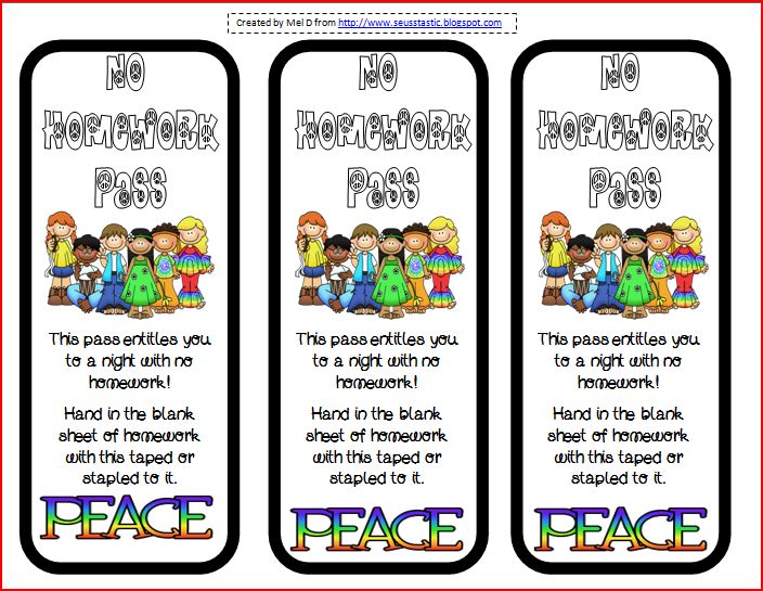 Free Christmas Homework Pass