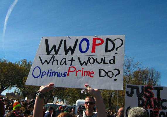 what would optimus prime do sign