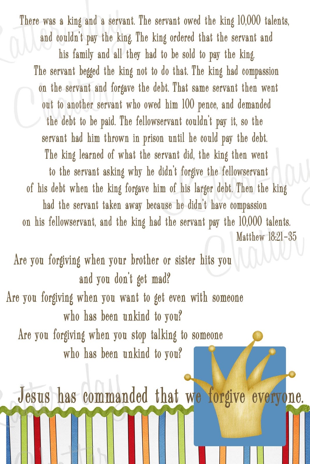 Latterday Chatter Primary 7, Lesson 22