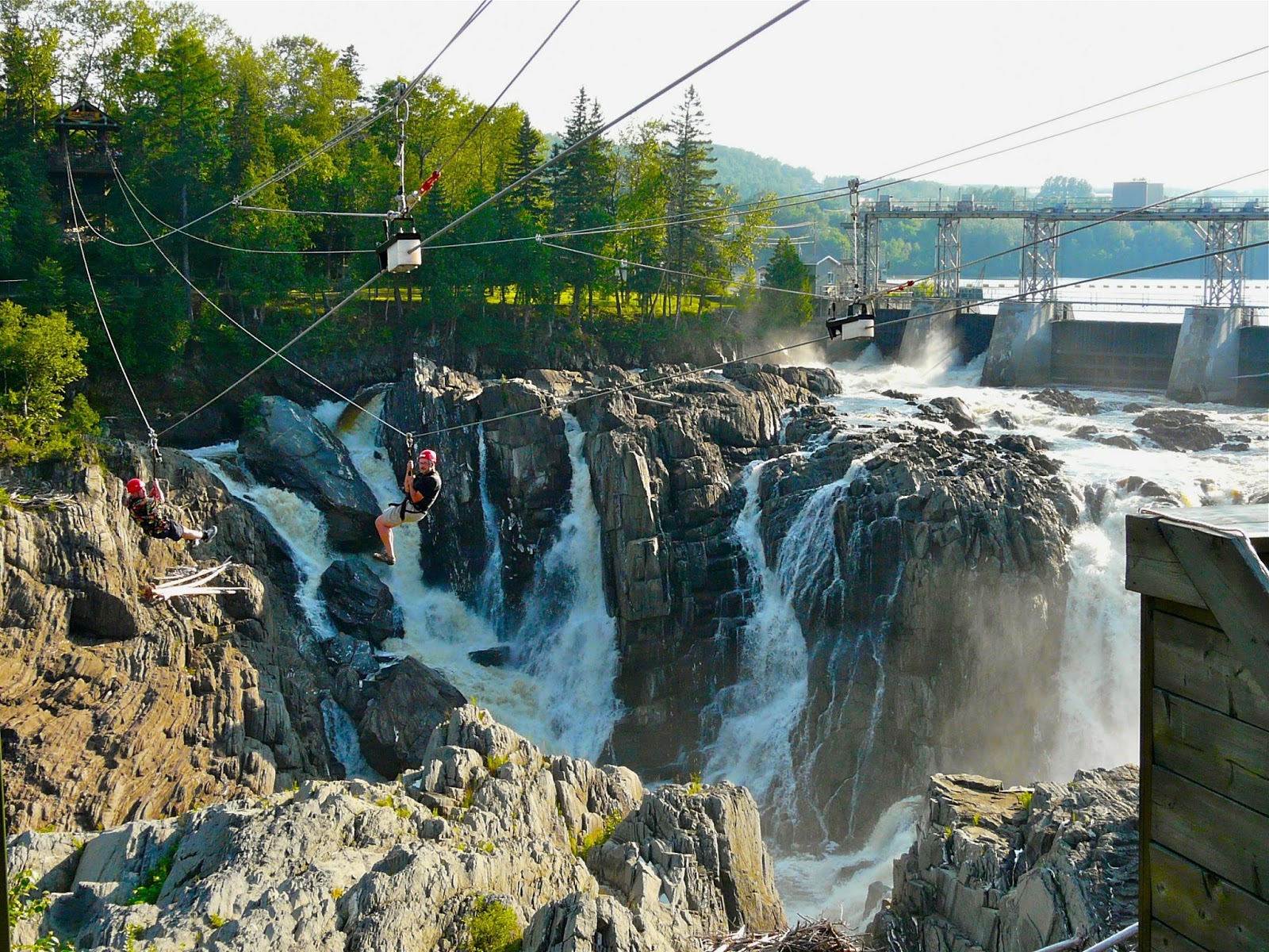 The Freelance Adventurer Ziplining over Grand Falls, New Brunswick