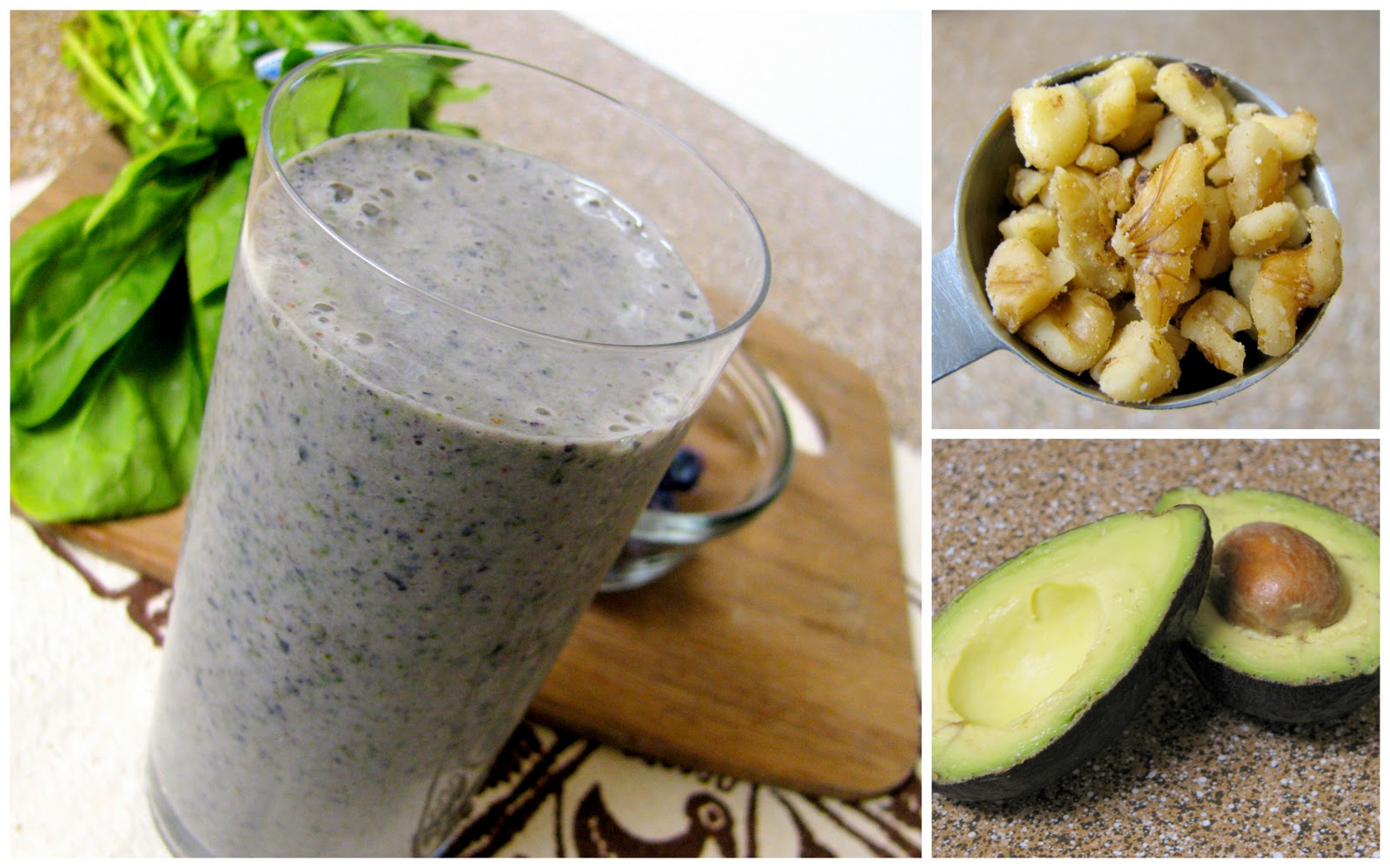 The Scattered Cook Blueberry Banana Smoothie with Spinach, Avocado