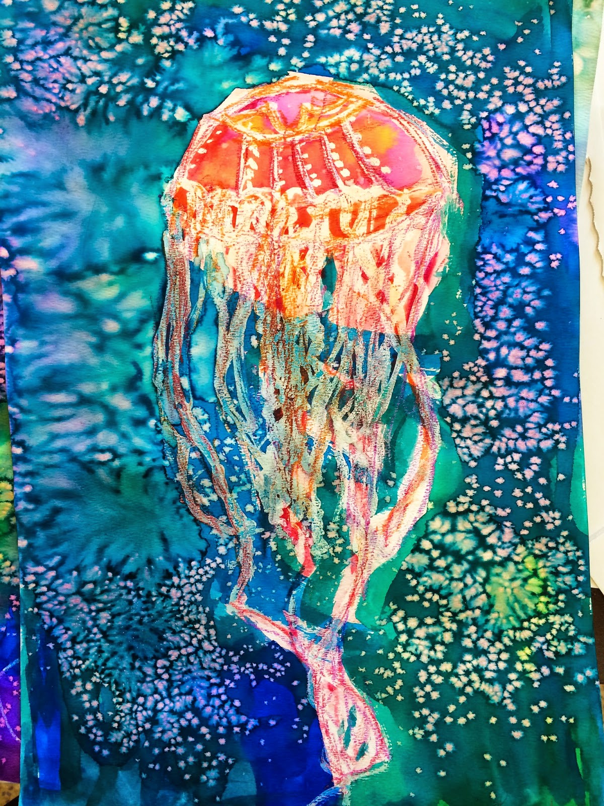 smART Class: April Showers and Jellyfish Watercolor Resist
