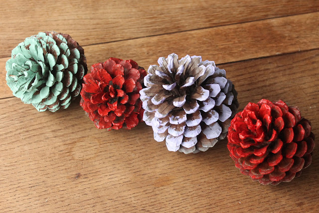 painted pine cones
