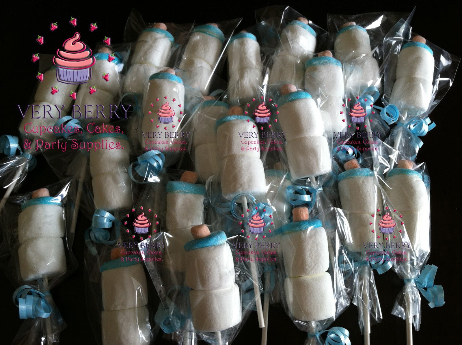Veryberry Cupcakes BOY BABY SHOWER MARSHMALLOW POP FAVORS