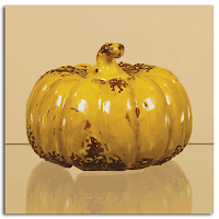 Yellow wide pumpkin for Fall decorations