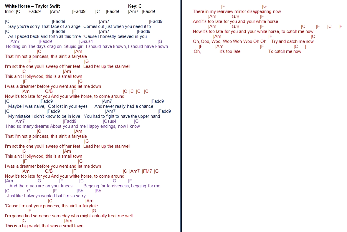 guitar chords for mean taylor swift taylor swift chords white horse guitar chords for mean taylor swift taylor swift chords white horse