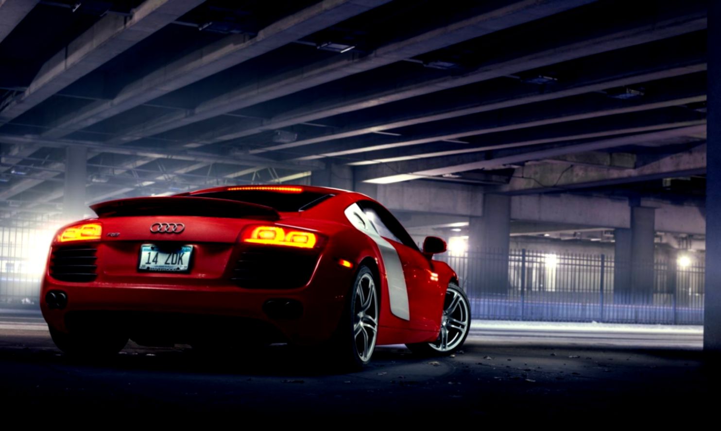 Audi R8 4 2 Red Car Rear Hd Wallpaper