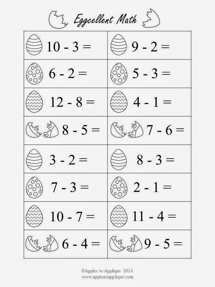 Apples to Applique: Eggcellent Math Easter Printables