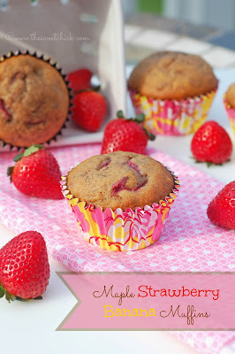 Maple Strawberry Banana Muffins by The Sweet Chick