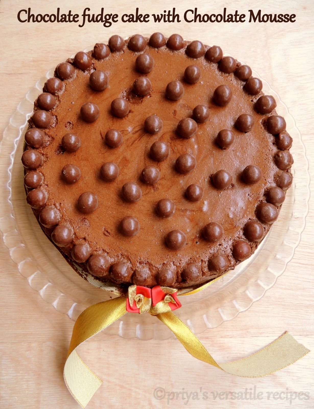 easy chocolate cake recipe Chocolate Fudge Cake With Eggless Chocolate Mousse