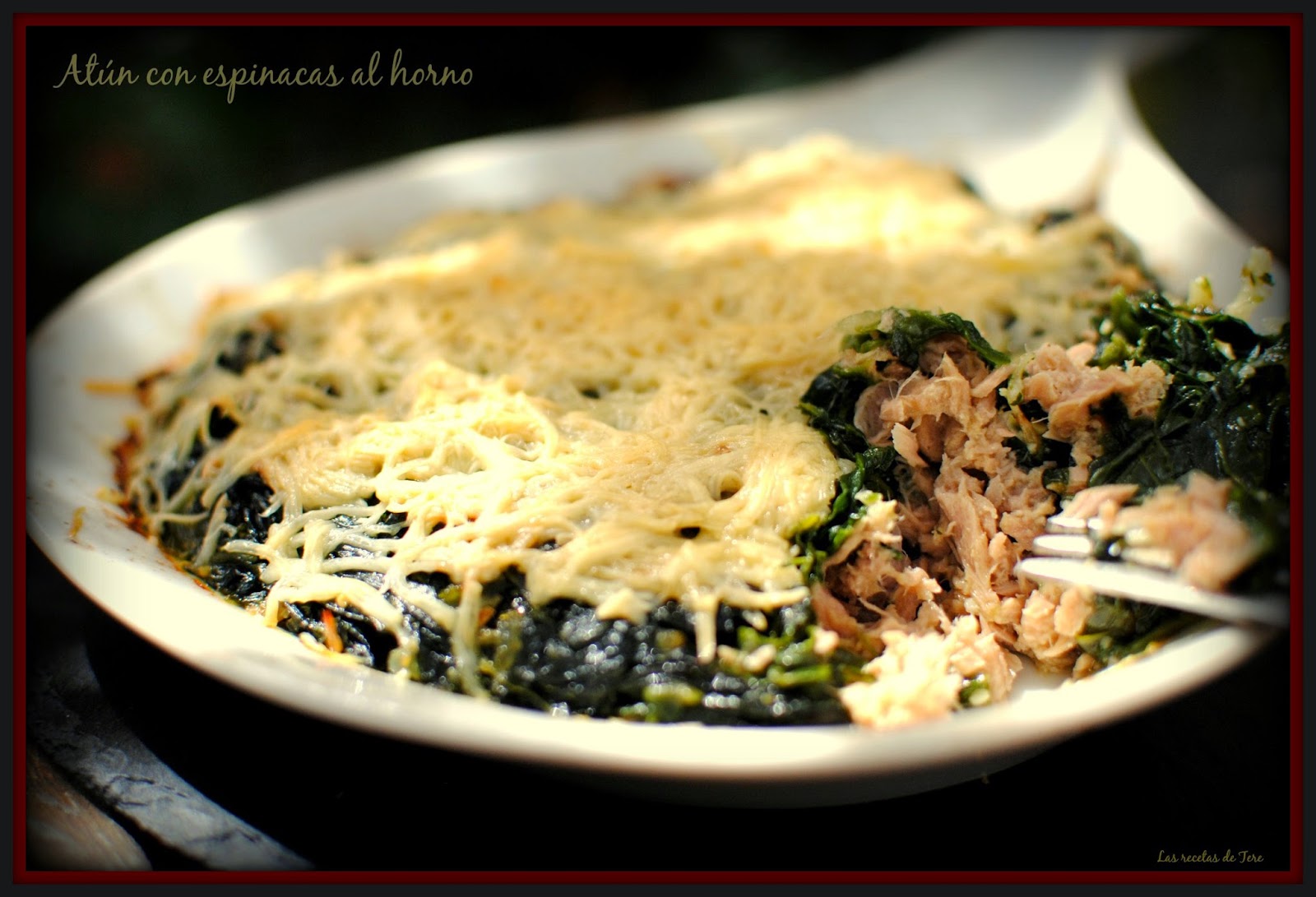 Atún con espinaca al horno.