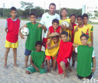 Escuela de futbol playa en Brasil