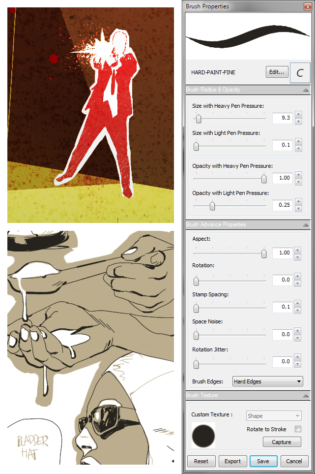 caw art Sketchbook Pro Brush Settings
