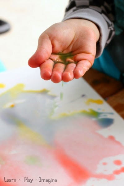 Painting with rain - Homemade watercolor paint recipe made as the rain falls
