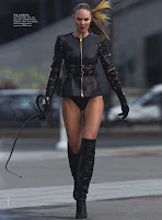 Candice Swanepoel sexy in   leather outfit