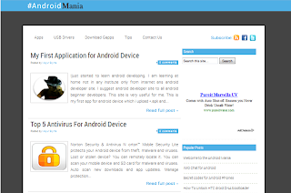 Lexablogging Screenshots of Android Mania the for blogger template Responsive