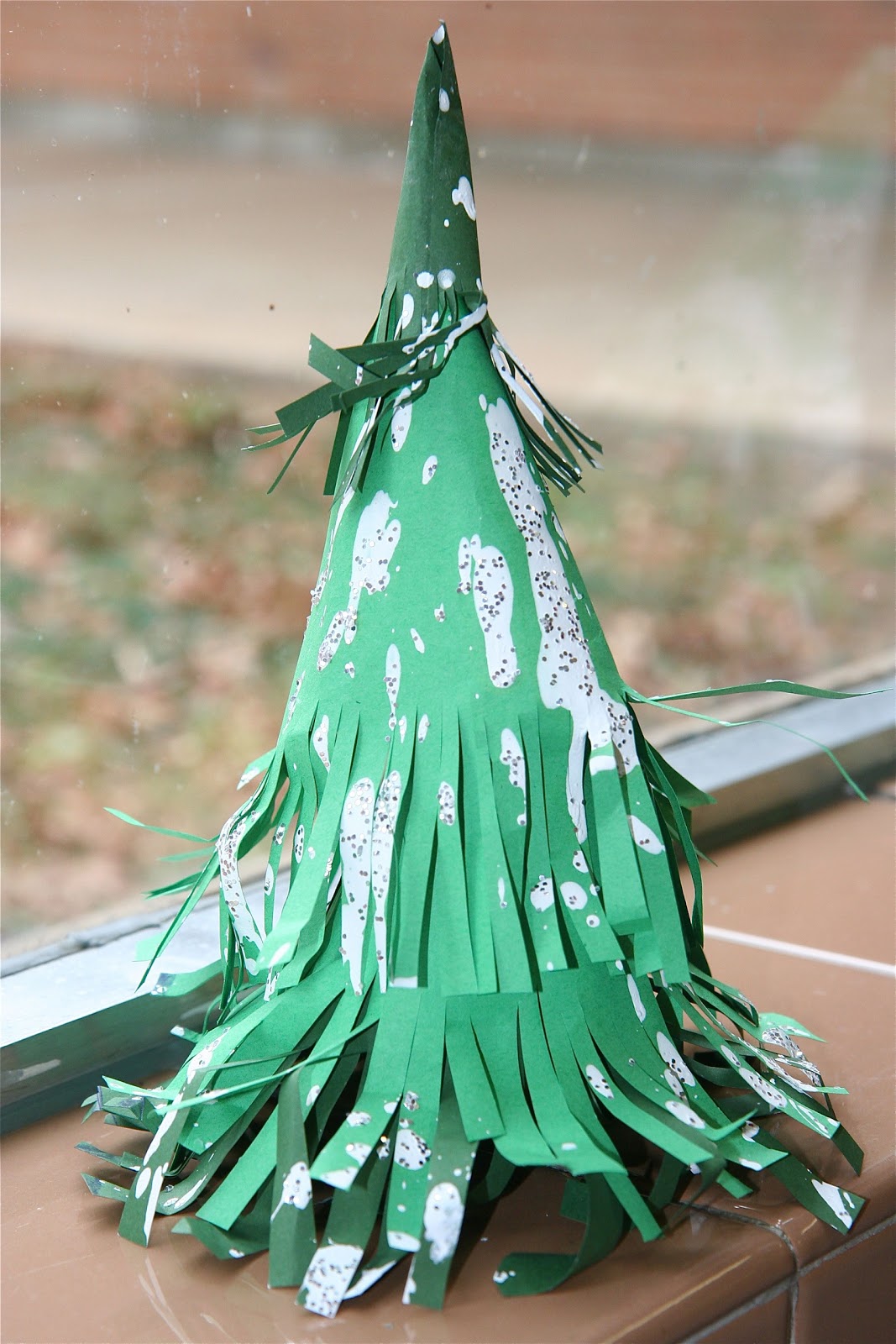 Splish Splash Splatter Construction Paper Pine Trees