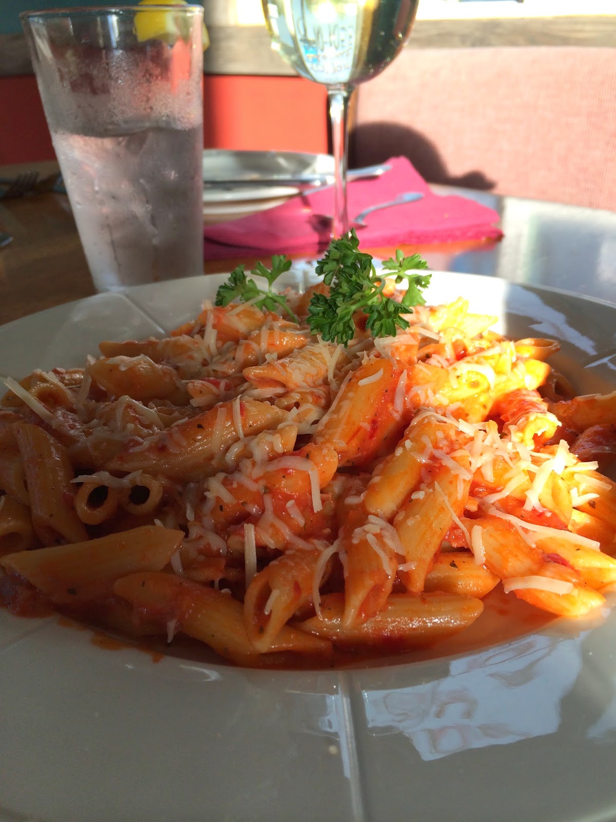 penne ala vodka at the coyote cafe in walsenburg