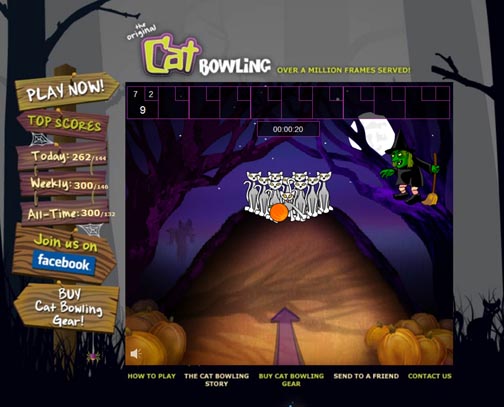 Vintage Halloween Collector: Cat Bowling Game