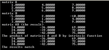 Fortranease How To Find The Product Of Two 3x3 Matrices