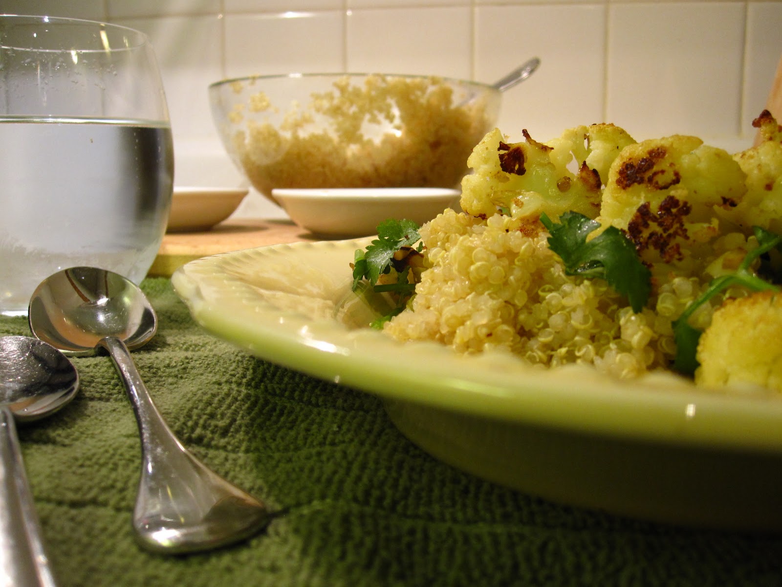 Edible biology Roasted cauliflower, shallot, pistachio and green olive