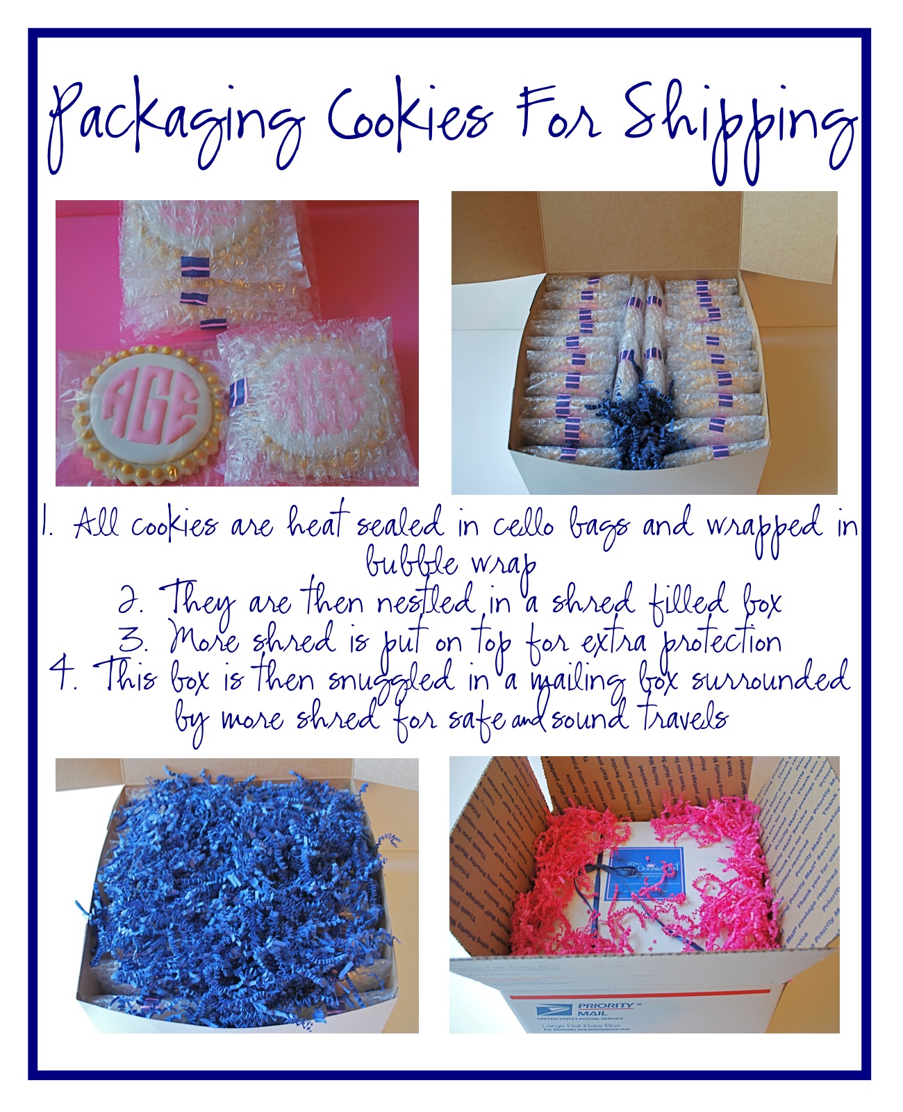 Sweet Goosie Girl Packaging Cookies For Shipping