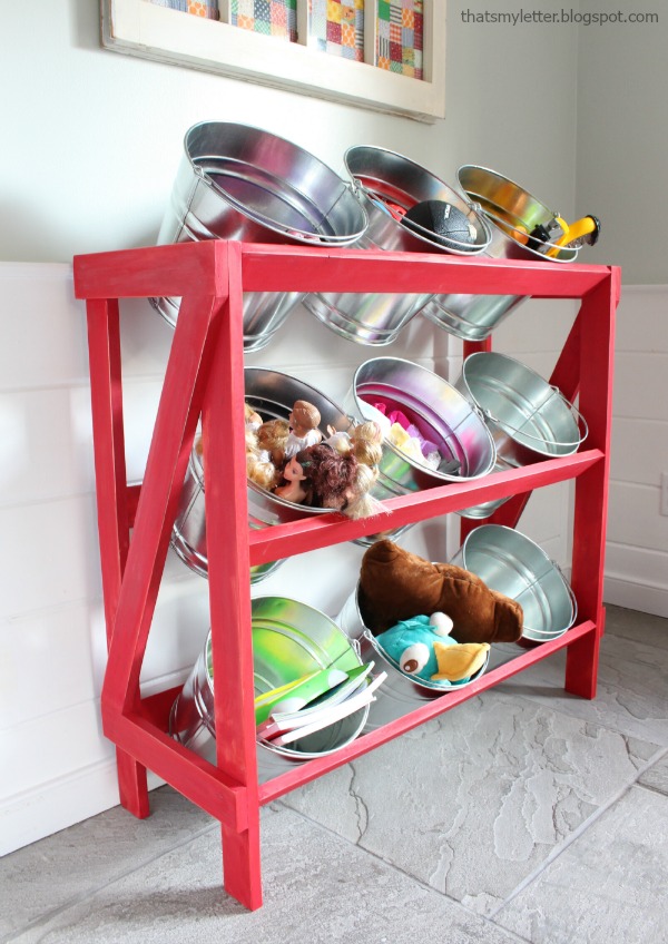 That's My Letter DIY Bucket Shelving