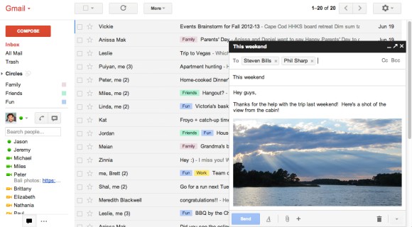 Gmail's Interface Composing Messages