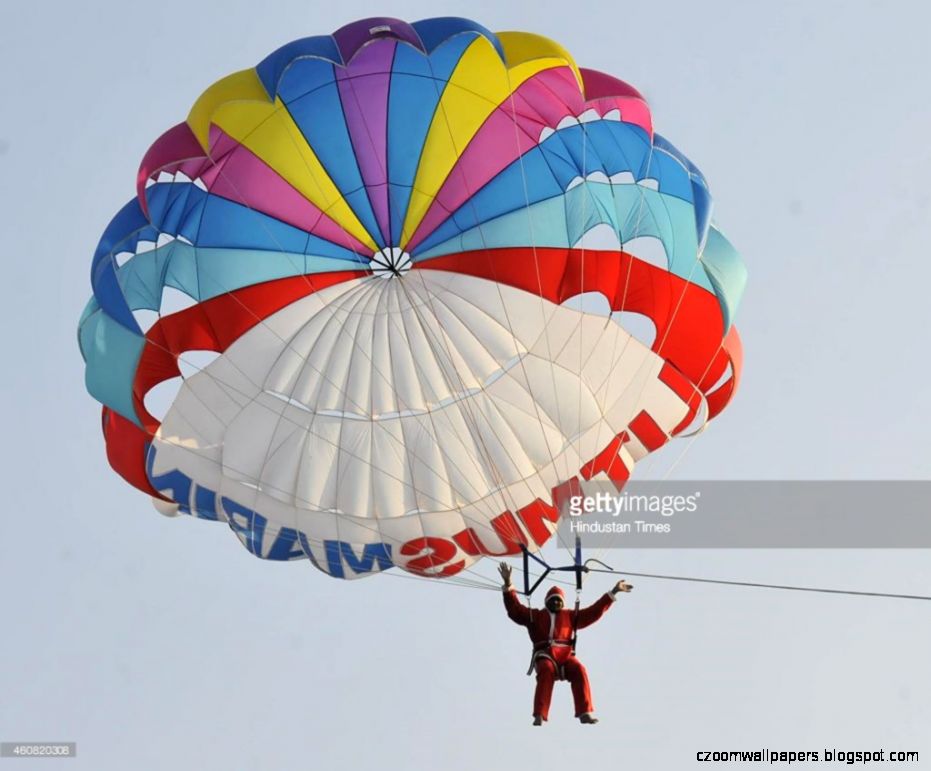 as Santa enjoying parasailing at Upper lake on the eve of Christmas as Santa enjoying parasailing at Upper lake on the eve of Christmas
