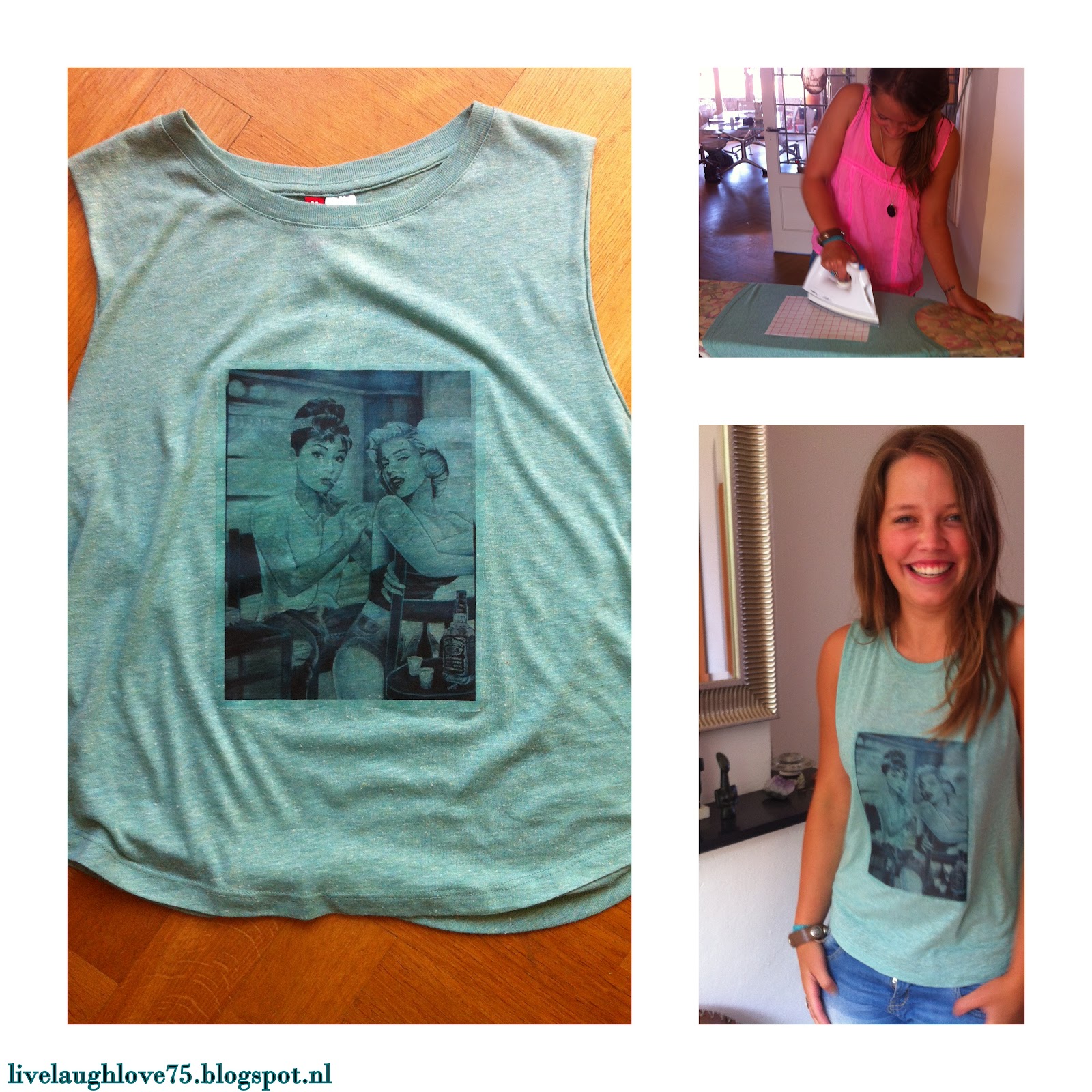 livelovelaugh DIY; printing on t shirt