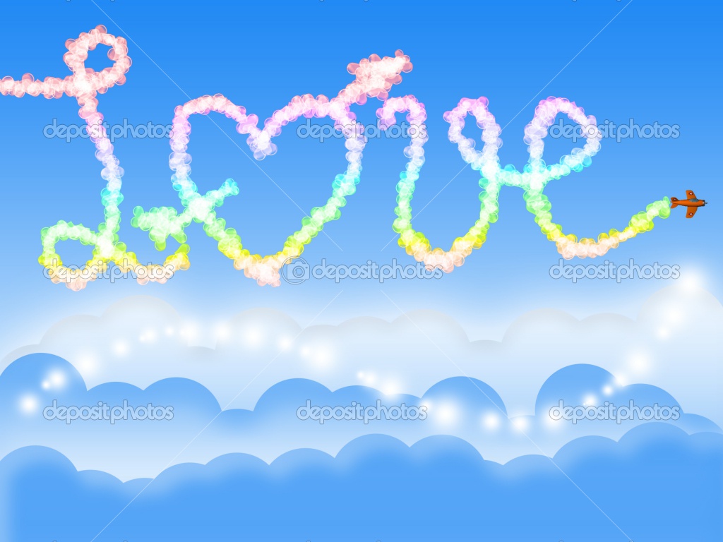 Blue love in the sky wallpaper, love wallpapers free