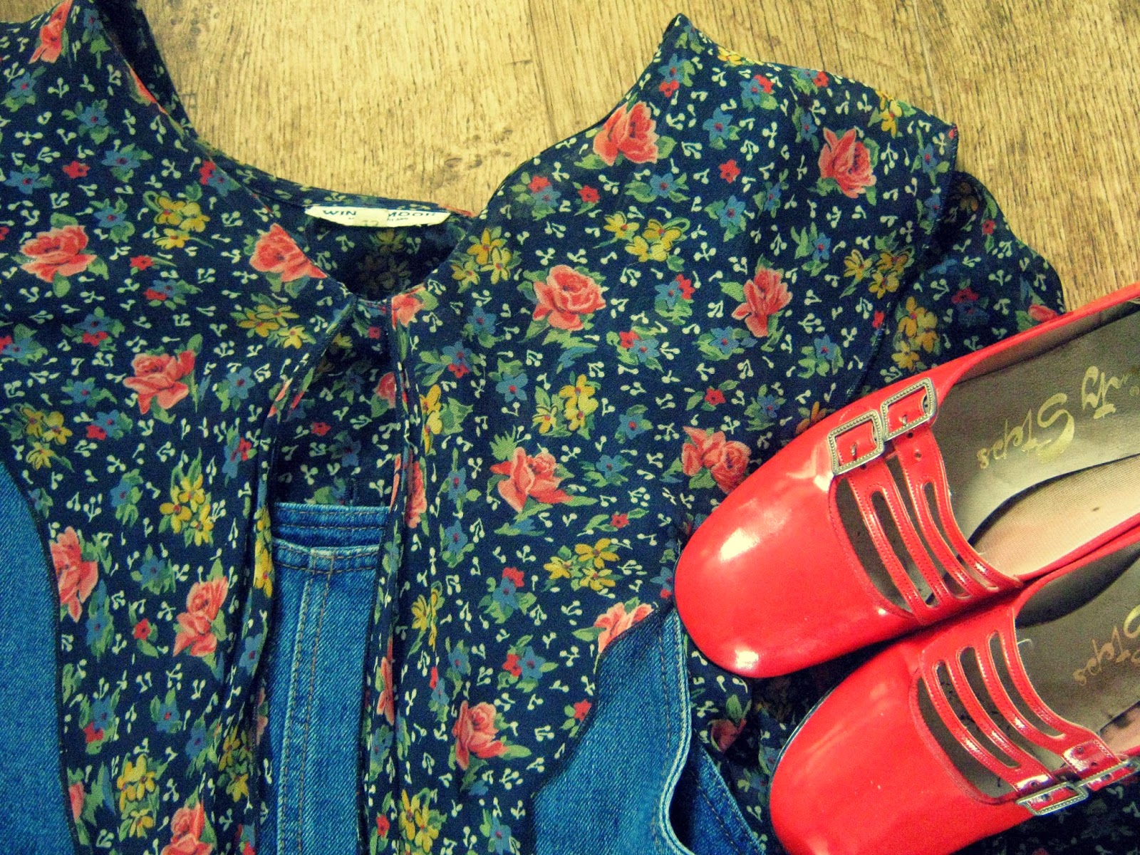 OOTD Floral Blouse and Dungaree Dress