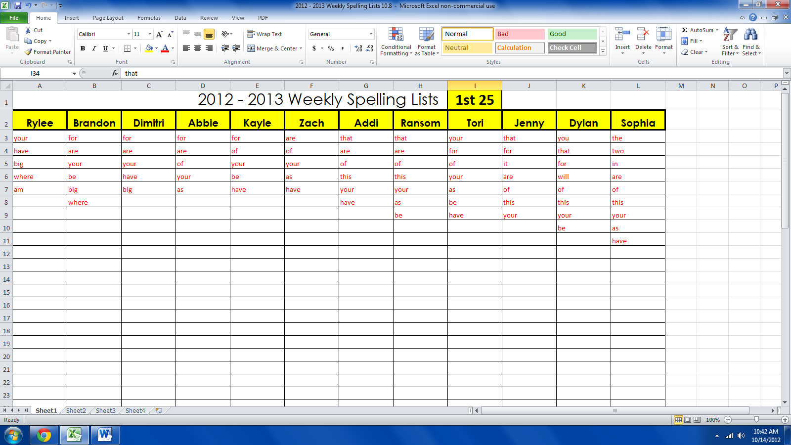 Mrs. Wheeler's First Grade Tidbits: Differentiated Spelling Lists & a