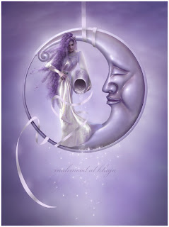  Mahmood Al Khaja - Mujer con cántaro y luna