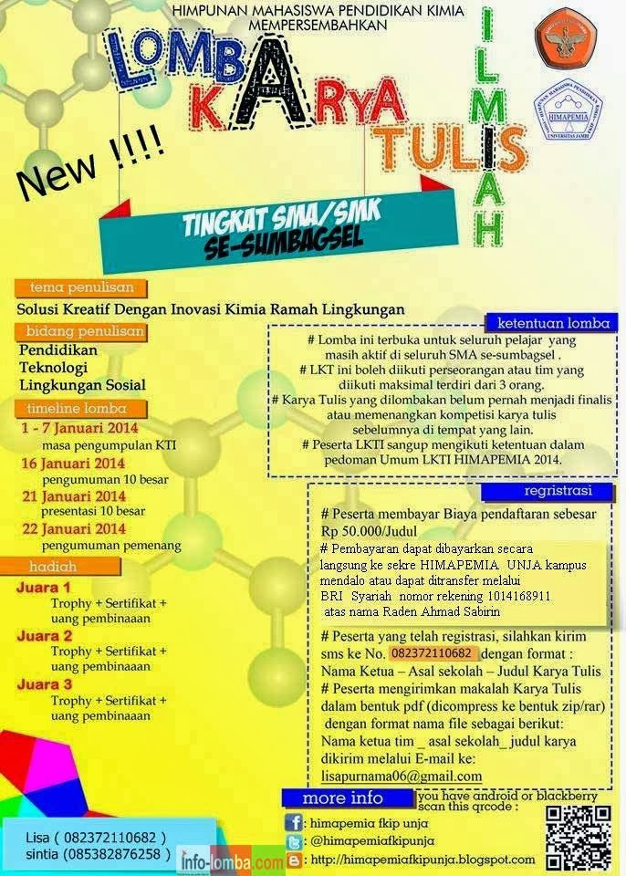 Lomba Karya Tulis Ilmiah Pelajar SeSUMBAGSEL