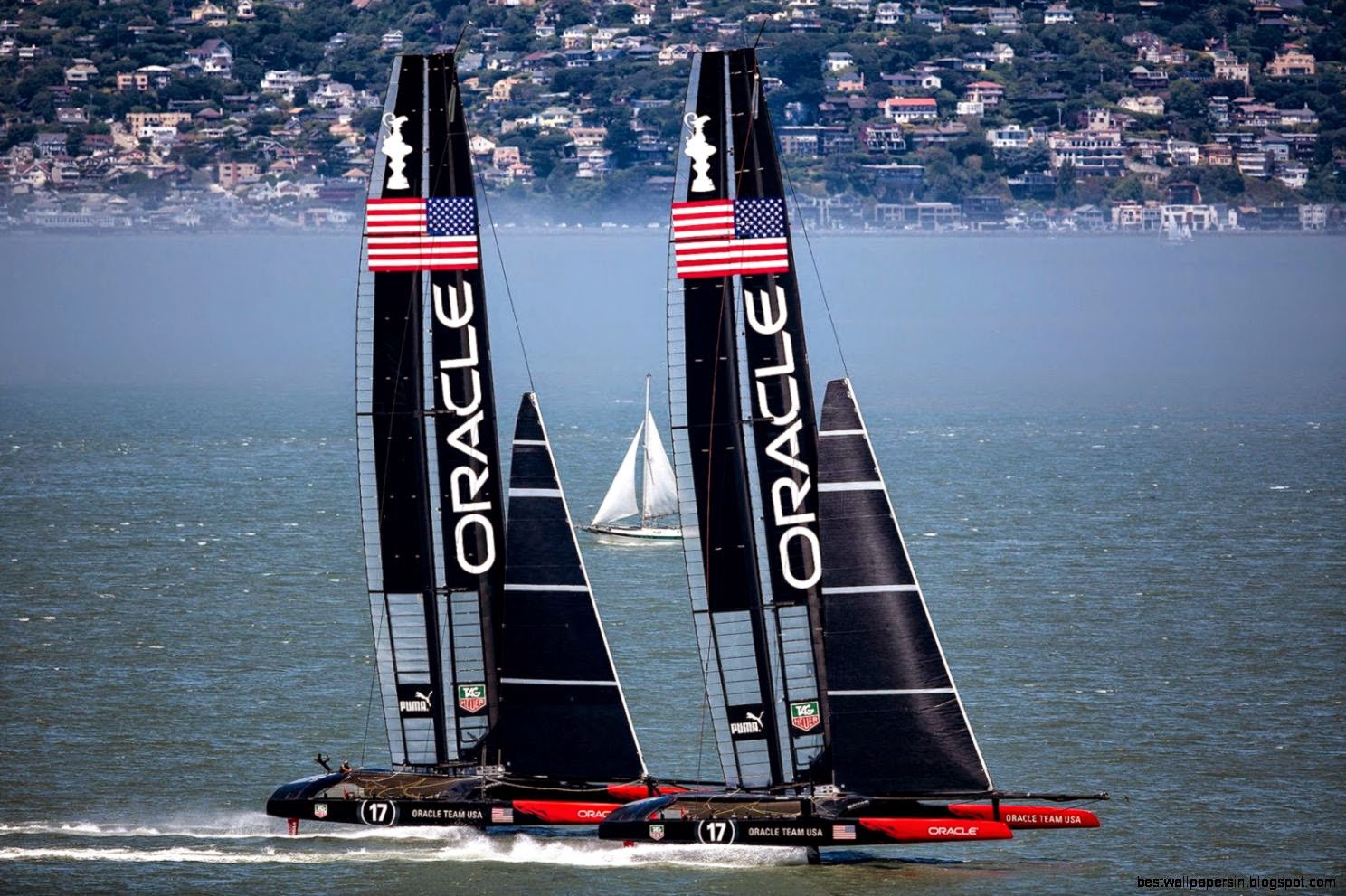 Oracle Team USA sails two AC72s in San Francisco Oracle Team USA sails two AC72s in San Francisco